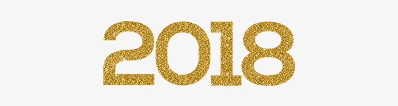 Happy New Year 2018 Sparkling Gold - Signage, transparent png