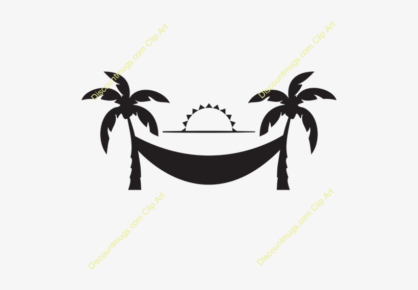 Exotic Clipart Palm Tree Hammock - Palm Trees With Hammock Clip Art, transparent png