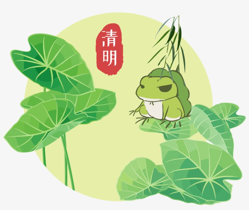 Green Lotus Leaf Frog Clear Element Design - 荷 叶, transparent png
