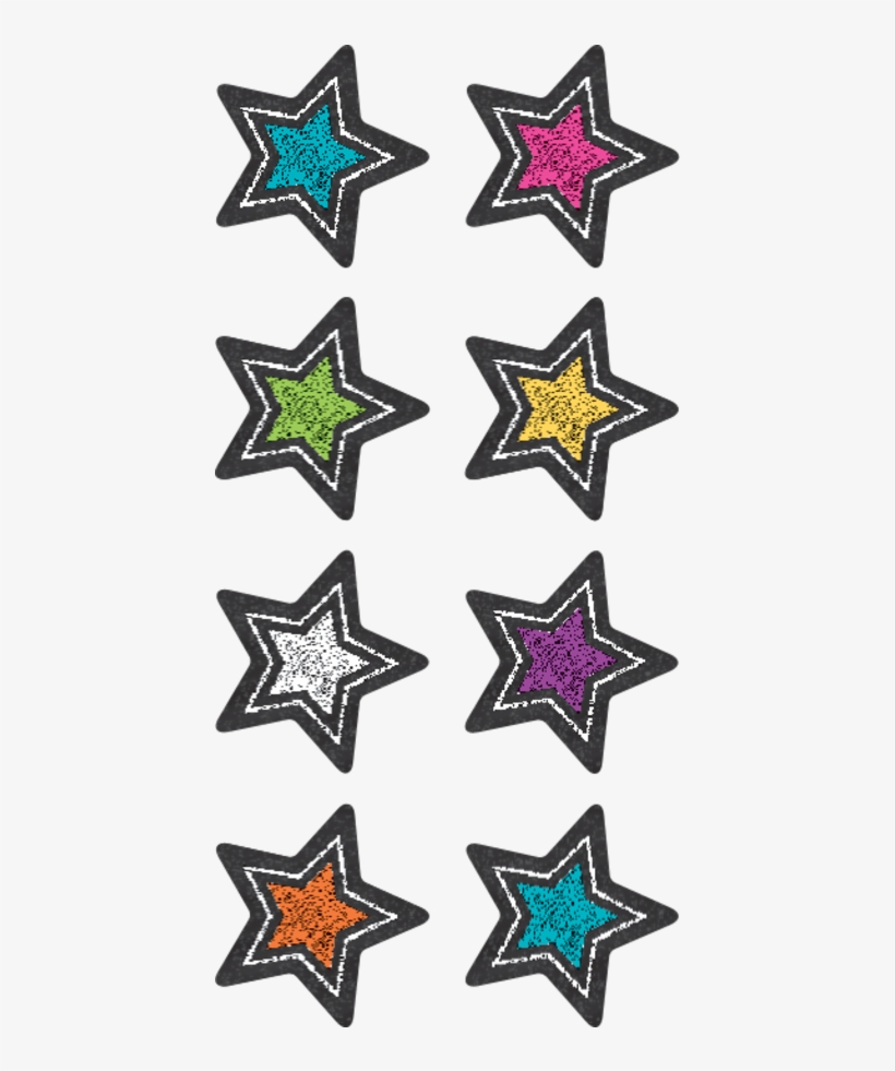 Tcr3556 Chalkboard Brights Stars Mini Stickers Image - Chalkboard Brights Stars Mini Stickers, transparent png