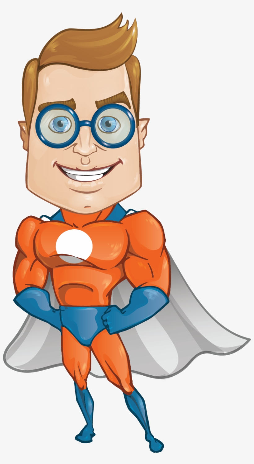 Superhero Free To Use Clipart - Superhero With Glasses Cartoon, transparent png