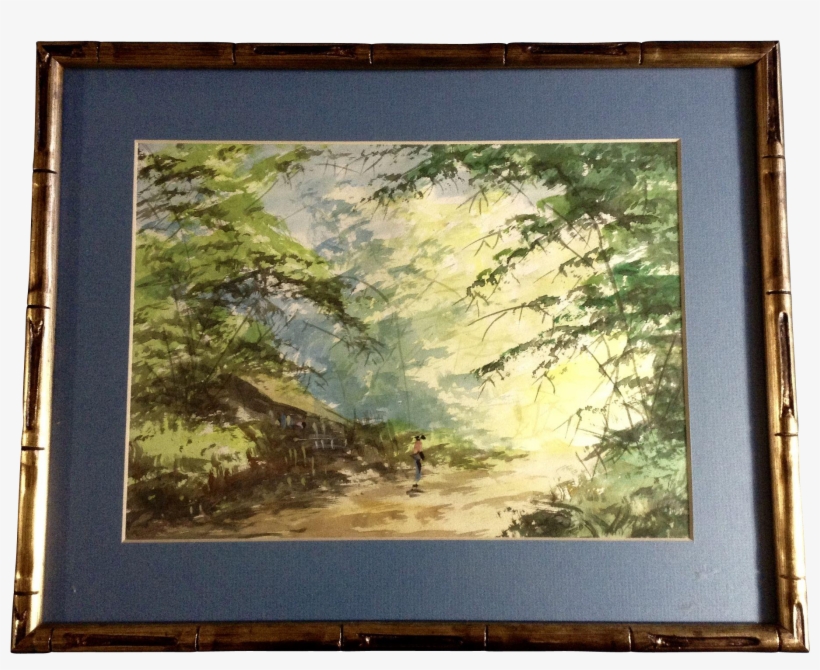 Asian Watercolor Of Man Walking Through Jungle Works - Watercolor Painting, transparent png