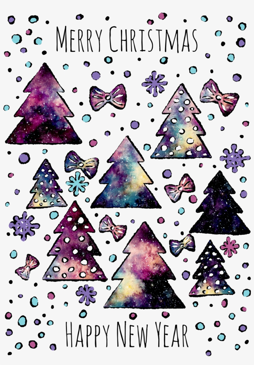 Hand Painted Eight Watercolor Christmas Tree Png Transparent - Illustration, transparent png