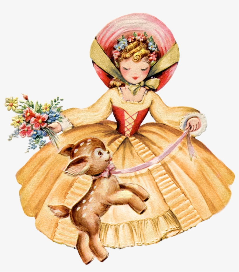 Clip Arts Related To - Vintage Girl Clipart, transparent png