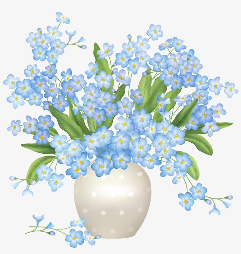 Blue Flower Clipart Transparent - Flower Vase Transparent, transparent png