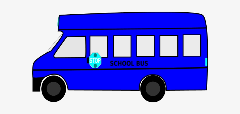 Children On A School Bus Free Clipart Vector - Blue School Bus Clipart, transparent png