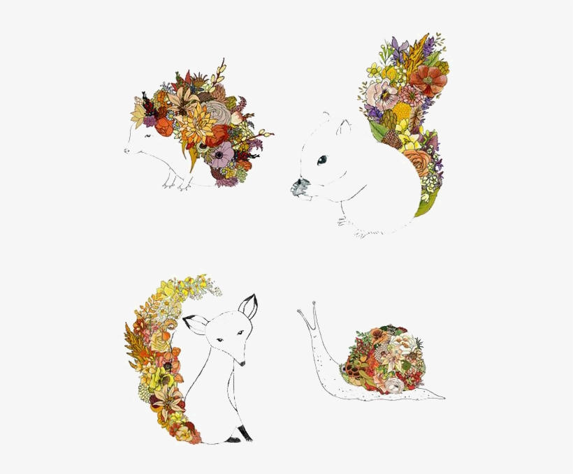 Drawing Watercolor Painting Illustrator Illustration - Drawing Flower With Animal, transparent png