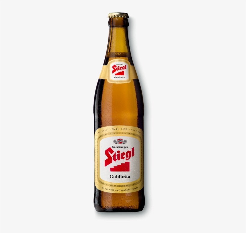Stiegl-goldbräu With Label And Glass - Stiegl Goldbräu, transparent png