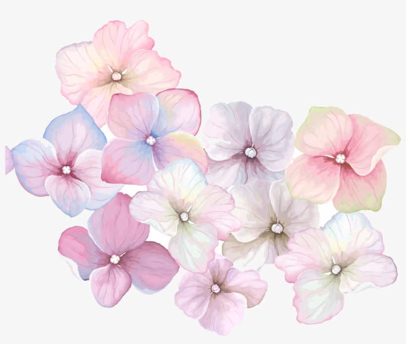 Ftestickers Flowers Watercolor Pink Purple - Watercolor Painting, transparent png