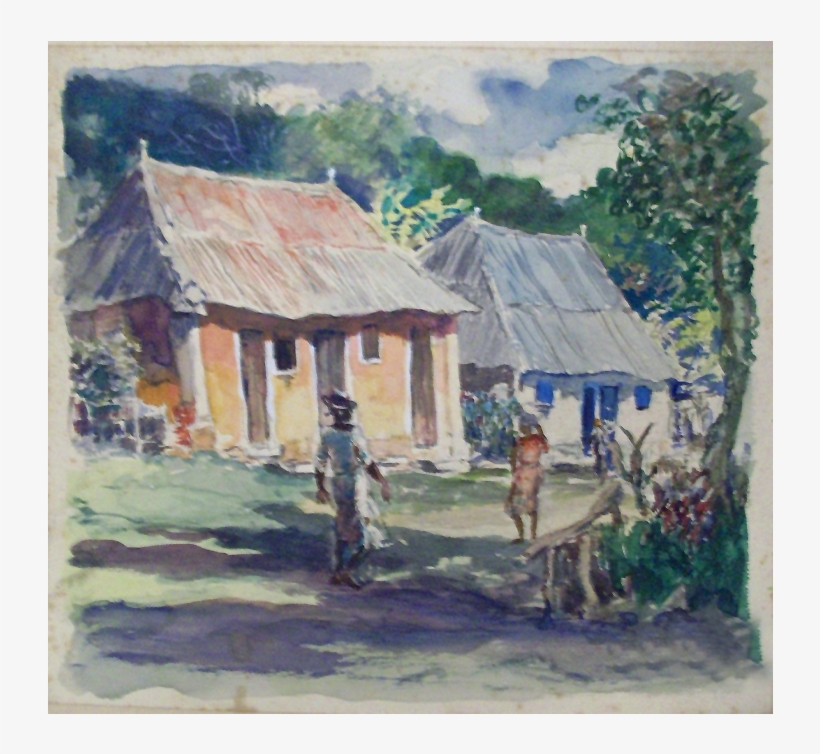 American School Artist Watercolor Titled Brown Walls, - Watercolor Painting, transparent png