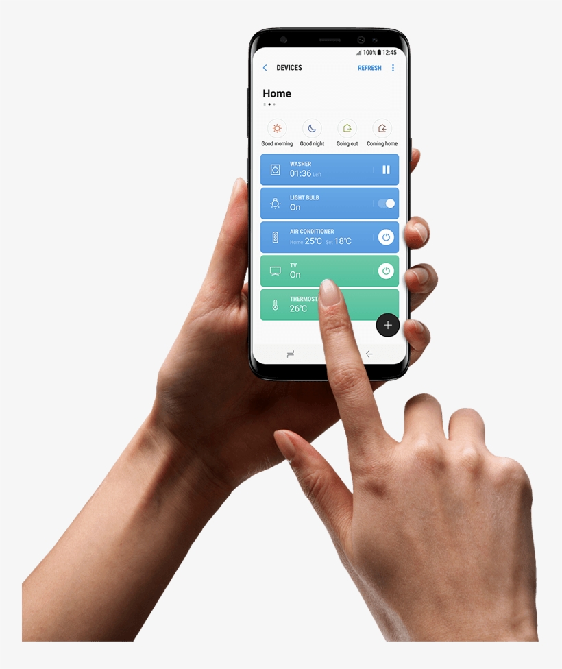 Your Phone Could Be The True Universal Remote - Galaxy S8 With Hand Png, transparent png