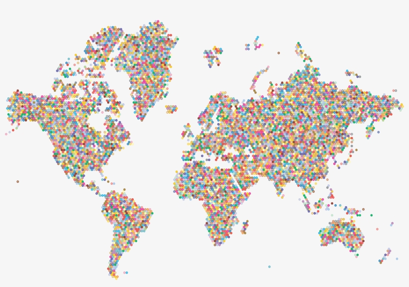 Clipart Prismatic Hexagonal World Map 2 No Background - World Map No Background, transparent png