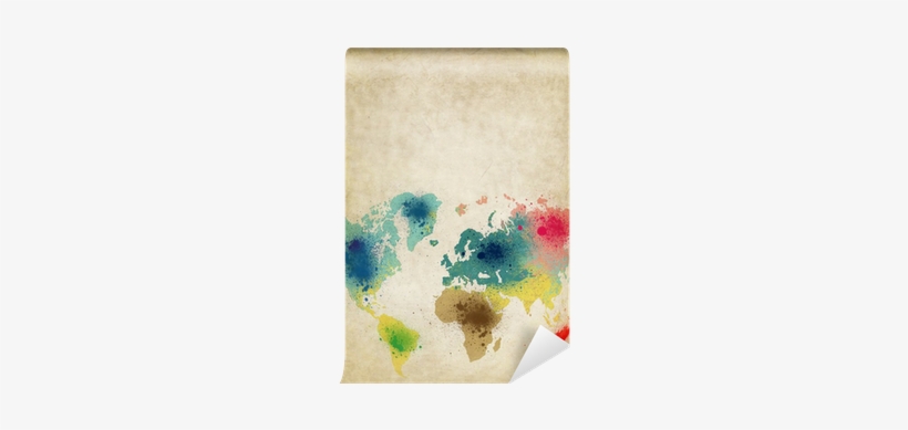 World Map With Colorful Paint Stains On Old Paper Wall - Theology Without Borders: An Introduction To Global, transparent png