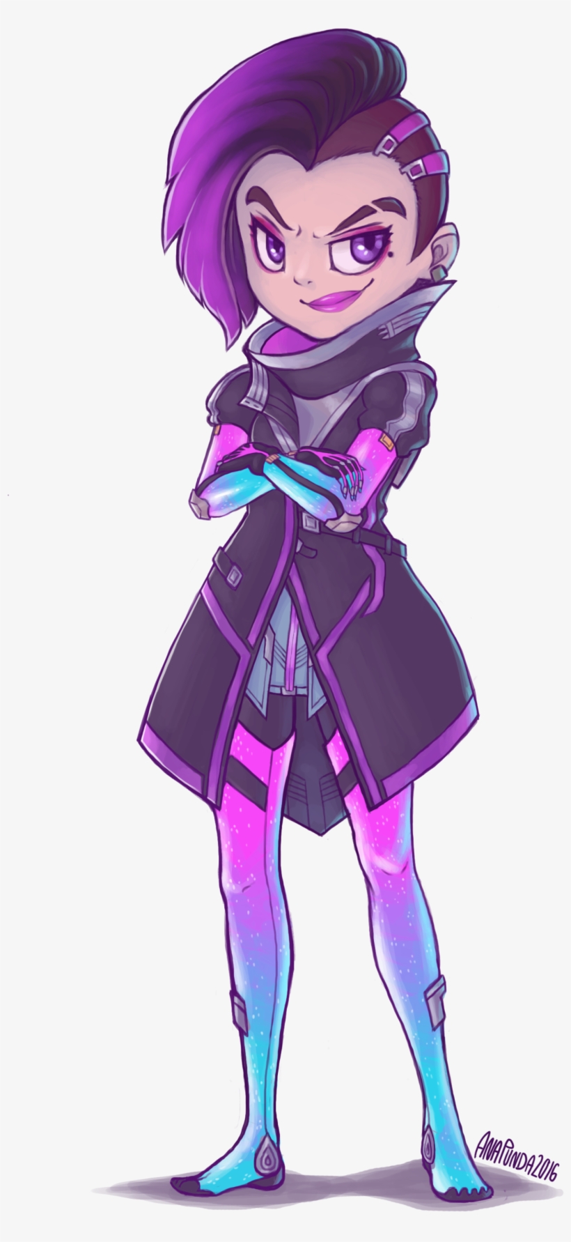 Sombra Fan Art - Overwatch Sombra Chibi, transparent png