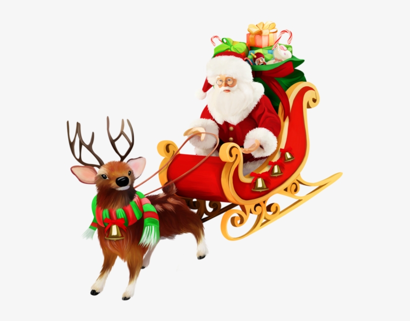 Santa Sleigh Png Pic Santa Claus Sleigh Png 600x600 Png Download Pngkit