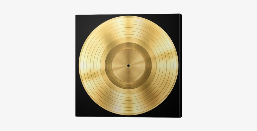 Gold Record Music Disc Award Isolated On Black Canvas - Golden Record Free Vectors, transparent png
