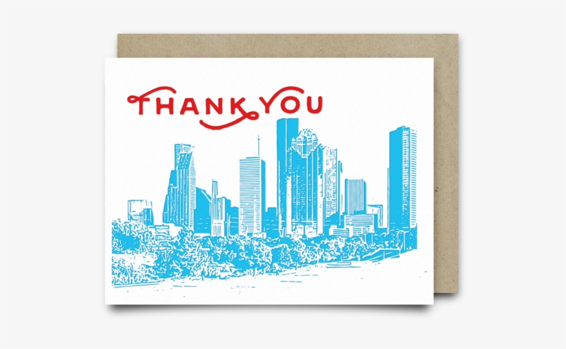 Houston Skyline Thank You Card - Houston, transparent png