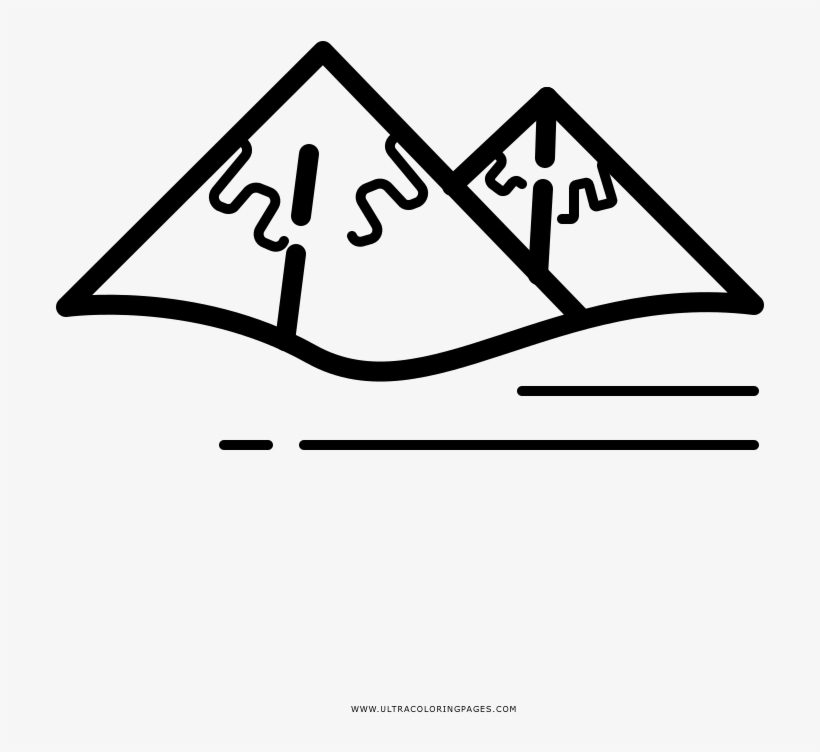 Snowy Mountains Coloring Page - Snowy Mountains, transparent png