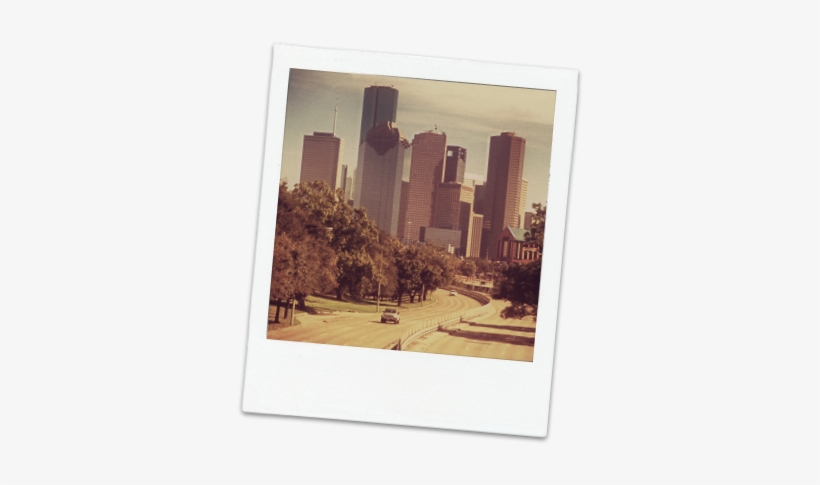 Skyline Vintage Polaroid - 1980s Houston, transparent png
