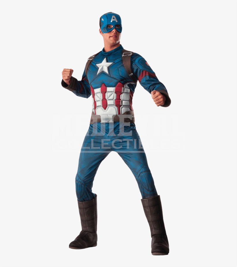 Adult Civil War Deluxe Captain America Costume - Captain America Costume Adult, transparent png