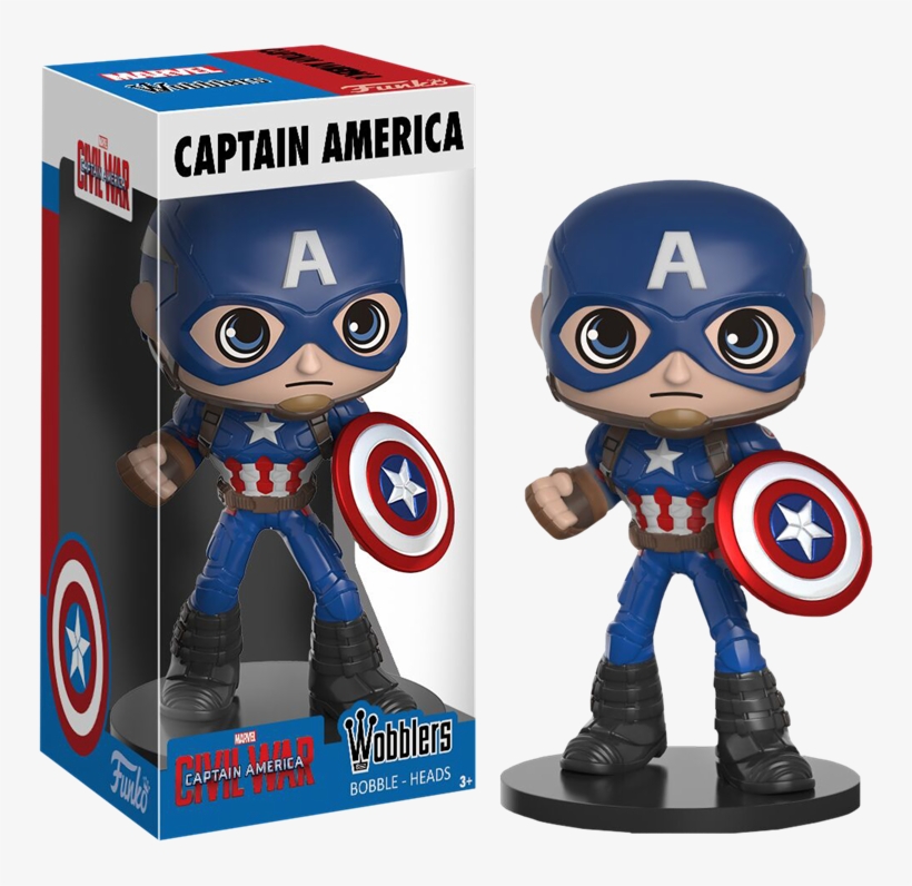 Funko Wobblers Marvel Captain America - Captain America Civil War Bobble Head, transparent png