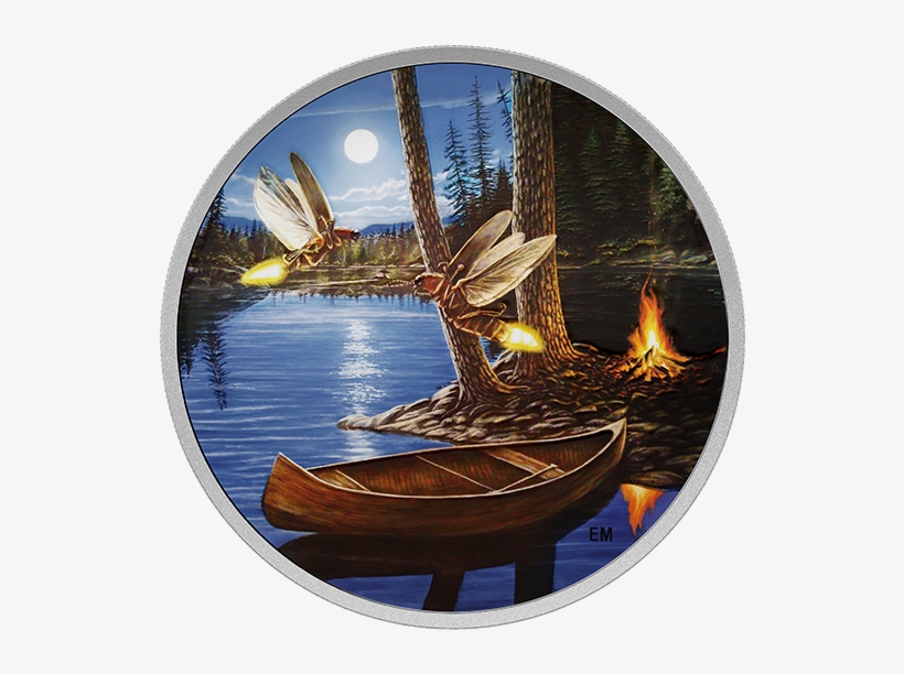Fine Silver Glow In The Dark Coin Moonlight Fireflies - Silver Coin, transparent png