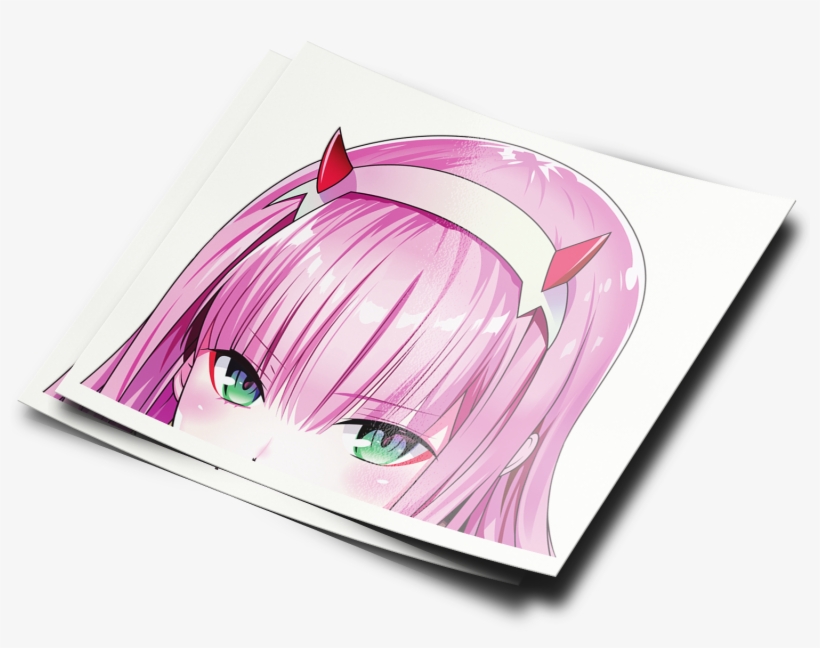 Zero Two Peeker - Cartoon, transparent png