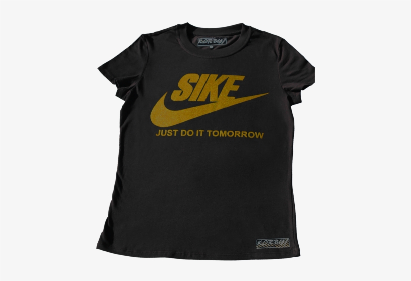 Mens Sike Just Do It Tomorrow Gold Sparkle T-shirt - Nike, transparent png