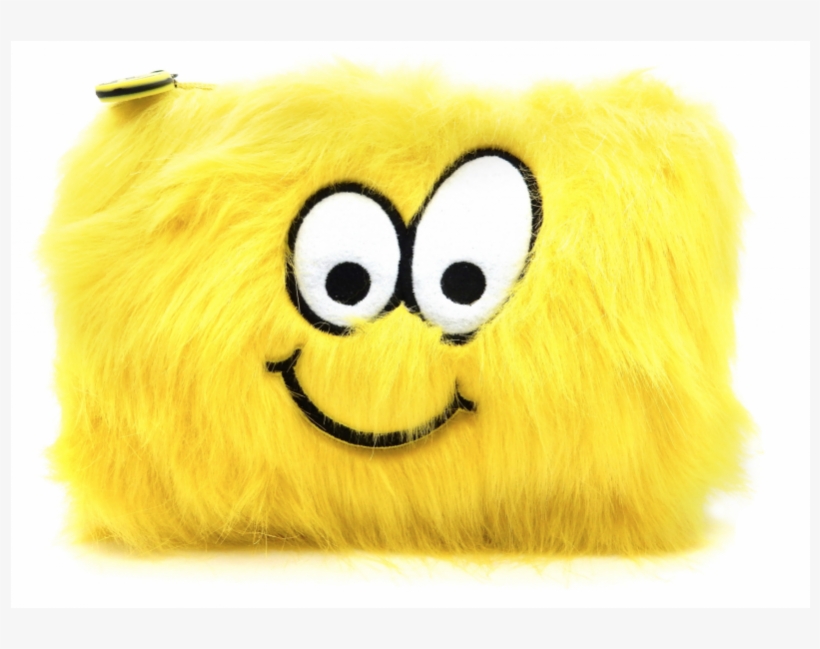 W7 Furry Emoji Cosmetics Bag Yellow - Cosmetics Bag (yellow), transparent png