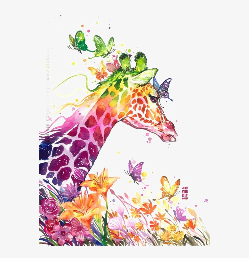 Watercolor Painting Giraffe Visual Arts Drawing - Luqman Reza Mulyono Art, transparent png