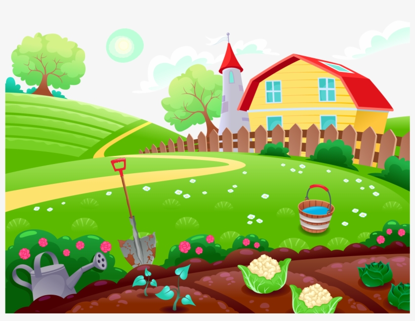 Farm Cartoon Drawing Illustration - Garden Vector, transparent png