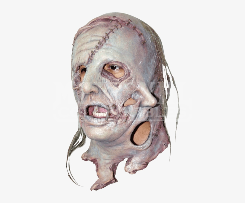 Leatherface Mask - Sewn Man Mask Halloween, transparent png