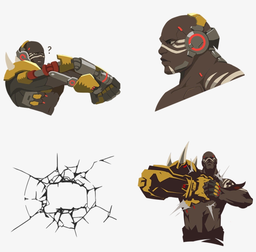 Zoom - Overwatch Doomfist Sprays, transparent png