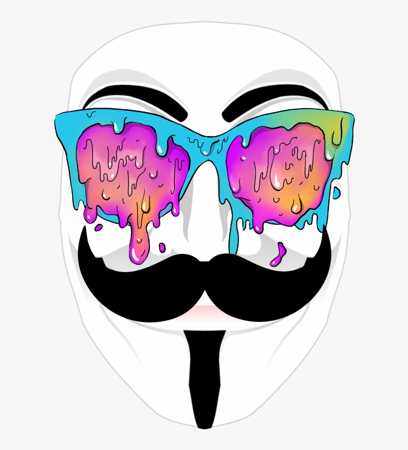 Colorful Colorsplash Popart Anonymous Mask Stickers - Pop Of Art Round Ornament, transparent png