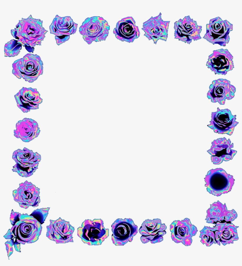 Frame Holo Holographic Purple Rose Roses Flowers Freeto - Picture Frame, transparent png