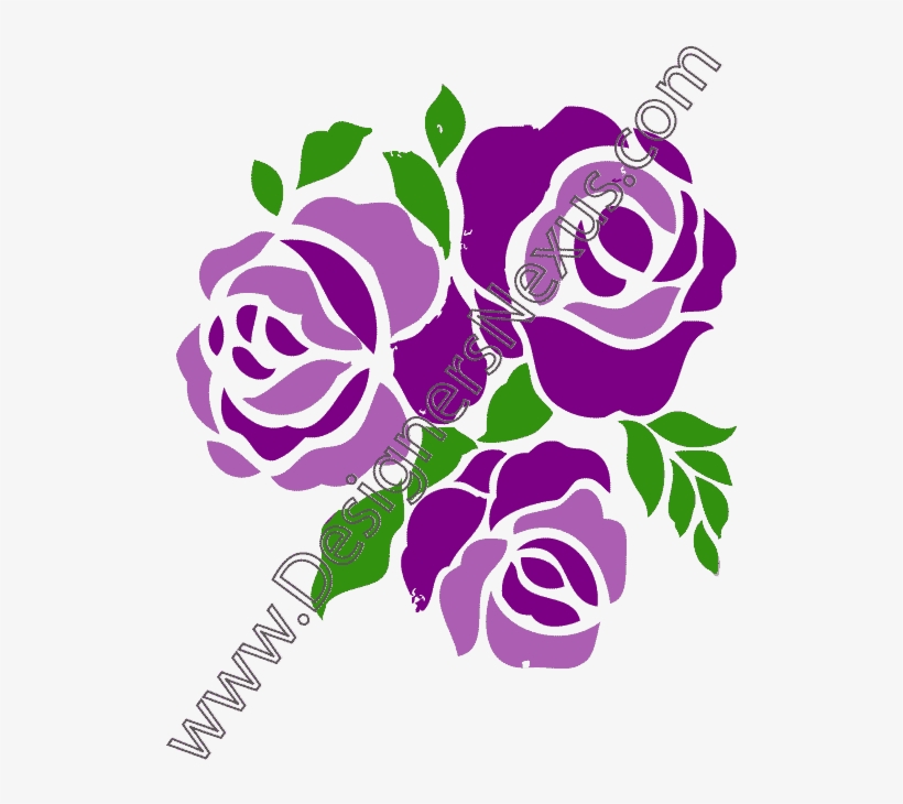 Purple Rose Clipart Three Rose - Purple Rose Vector Png, transparent png