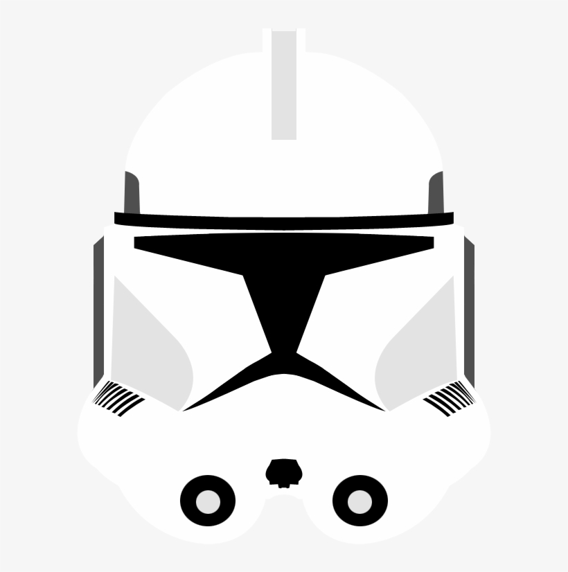 Clone Trooper Helmet Png Picture Library - Clone Trooper Helmet Black And White, transparent png