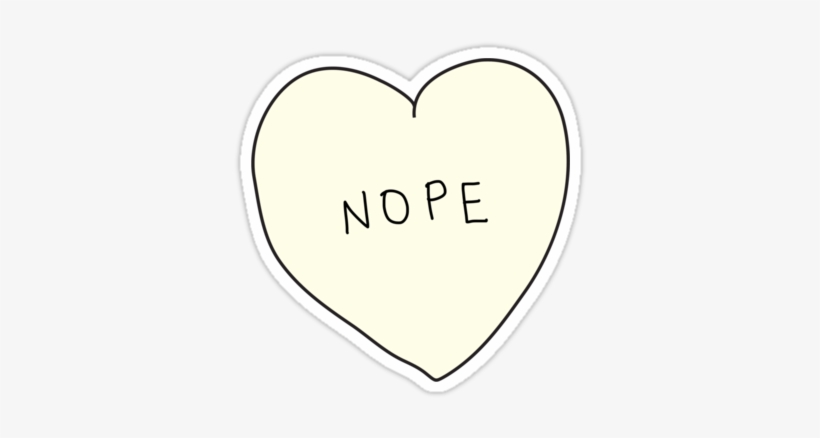 "nope Heart" Stickers By Laurenschroer - Heart, transparent png