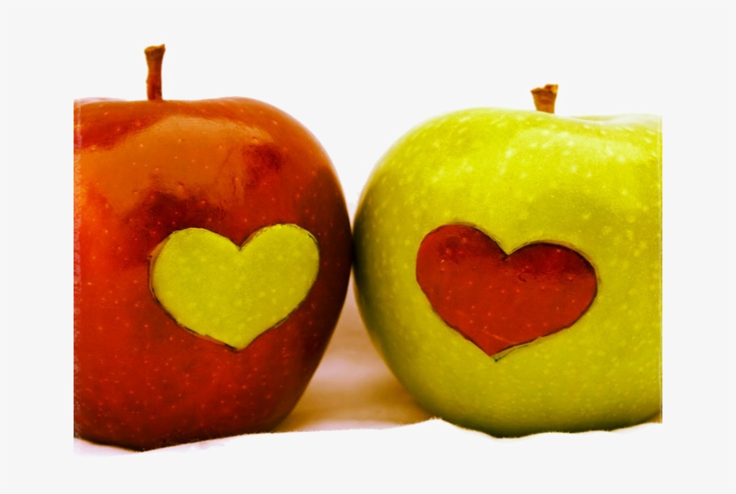 Apple-hearts - Heart Apples, transparent png