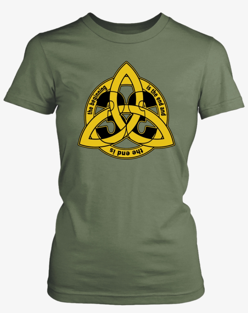 Triquetra Knot The Begining Is The End And The End - Stand With Rex (ladies) - Ladies Classic Tee / Charcoal, transparent png