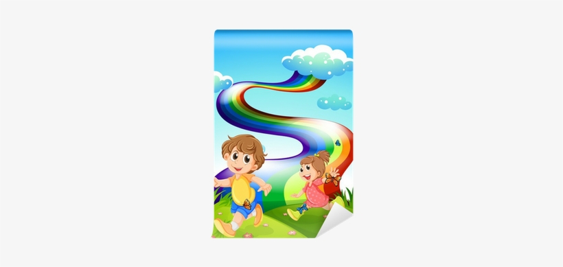 Kids Walking At The Hill With A Rainbow In The Sky - Writing Workbook Ages 3-5, transparent png