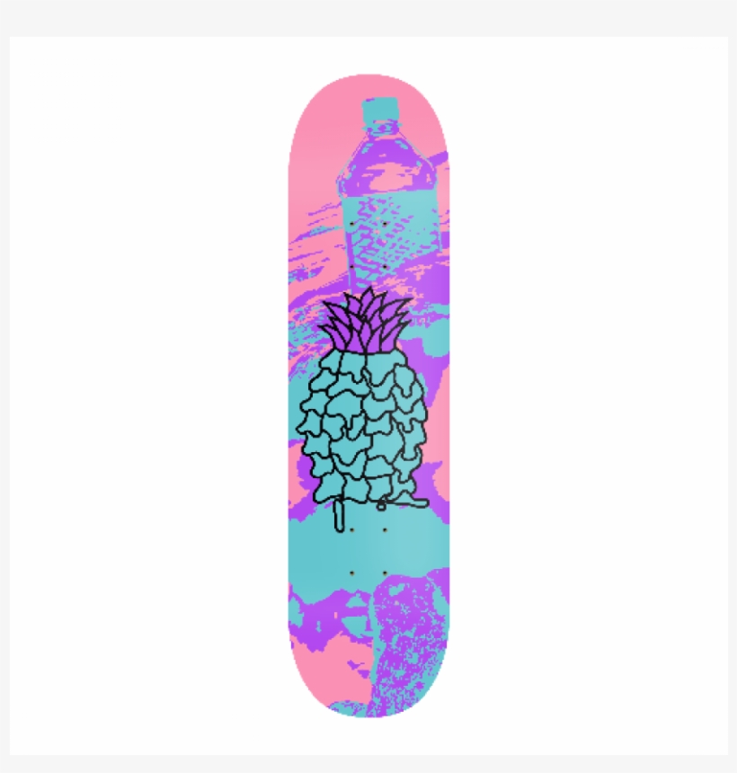 Vaporwave Pineapple - Skateboard Deck, transparent png