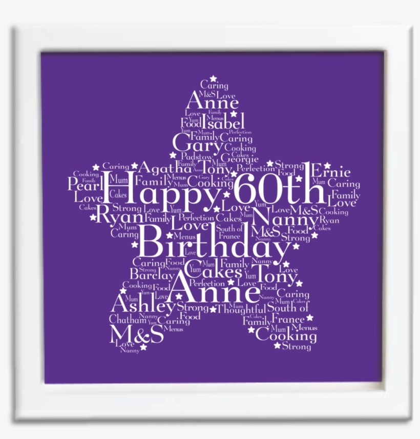 Bold Star Personalised Word Art Framed - Art, transparent png