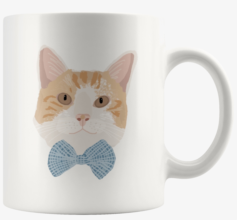 Dapper Tabby White & Orange Cat Mug - Tag 3-d Figural Orange Tabby Cat 16 Oz Coffee Tea Mug, transparent png