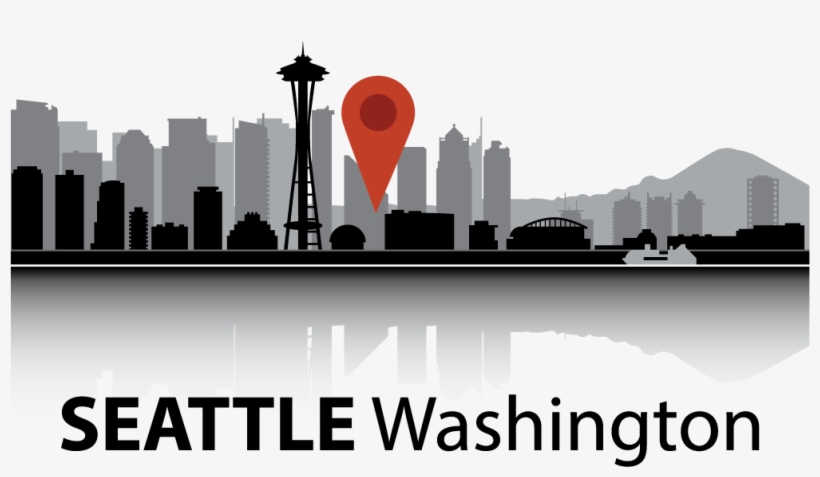 Doordash Hotspots Seattle - Silhouette Seattle Skyline, transparent png