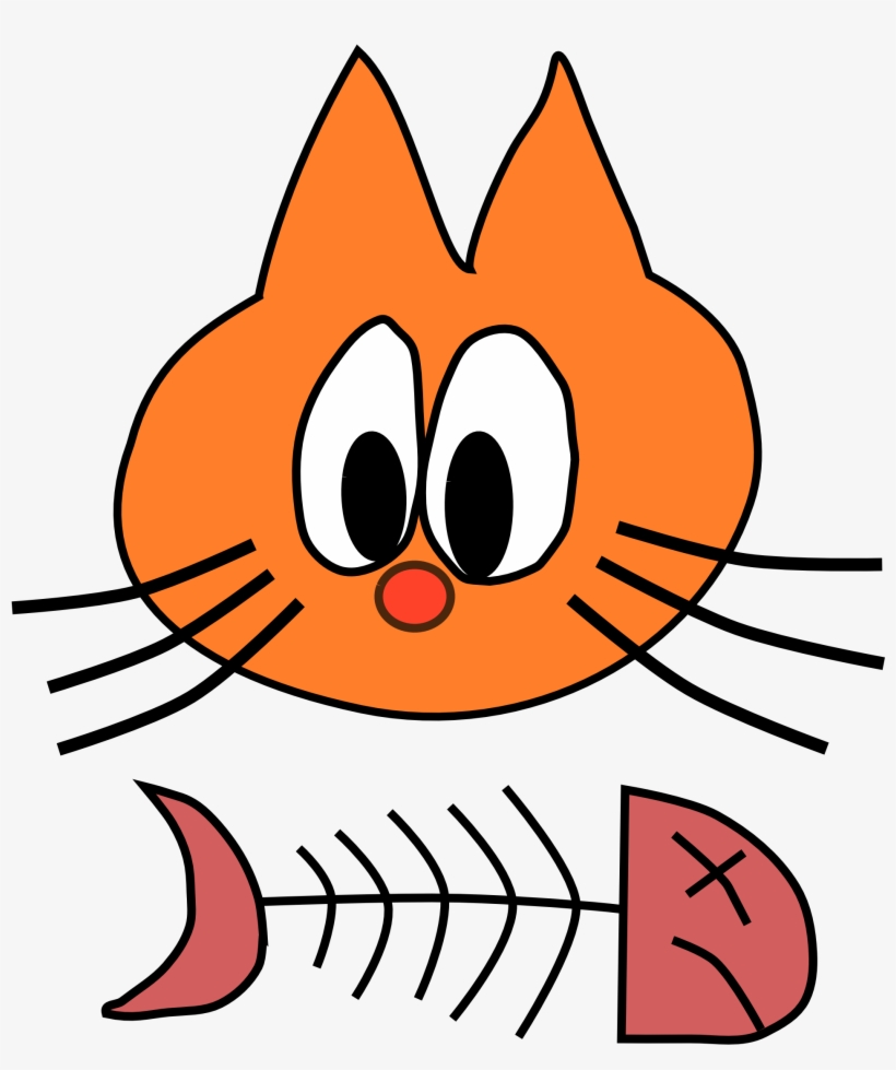Cat With Fish Bone, transparent png