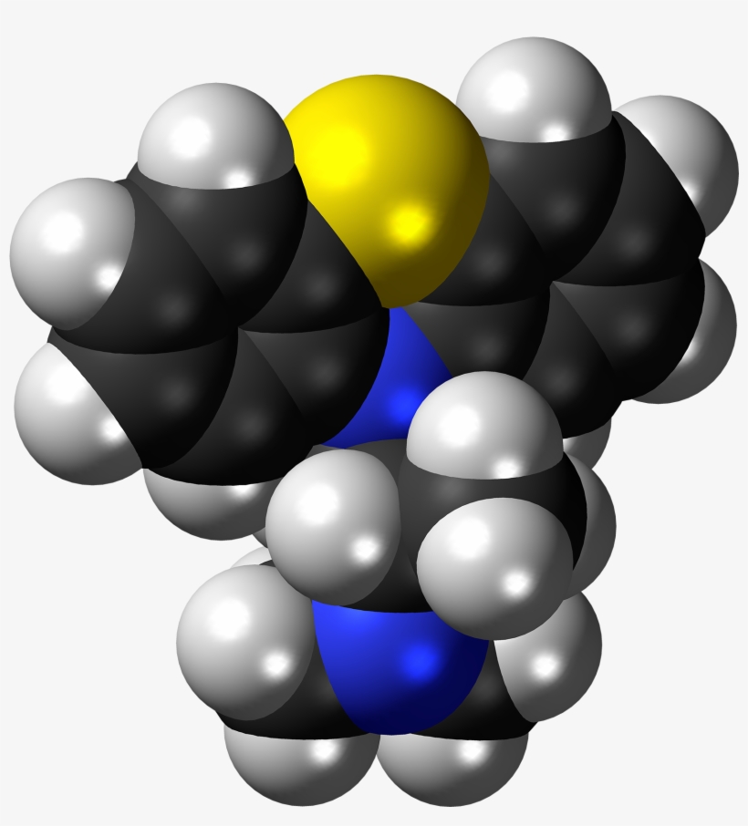 Promethazine Molecule Spacefill - Illustration, transparent png