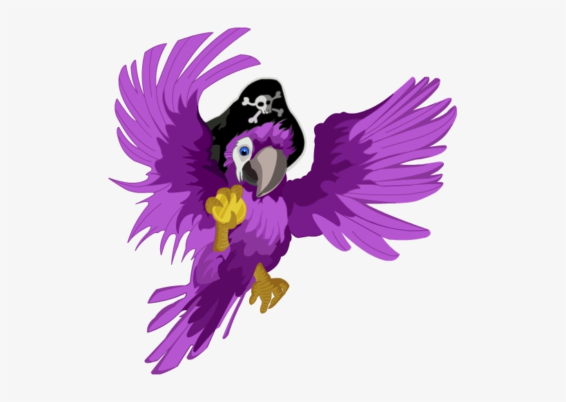 Pirate Parrot Transparent Png - Purple Pirate Parrot, transparent png