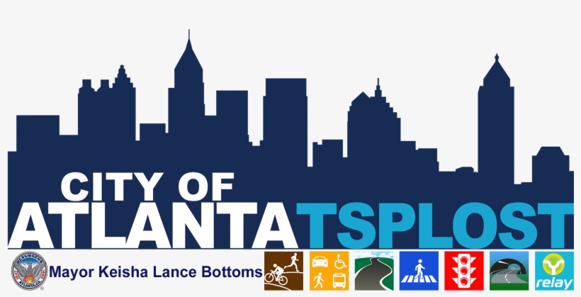 City Of Atlanta Tsplost - Buckhead Atlanta Skyline Black And White, transparent png