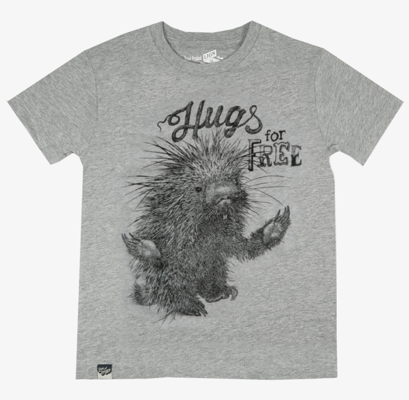 Lion Of Leisure T-shirt Porcupine - Papette Wenskaart Hugs For Free, transparent png
